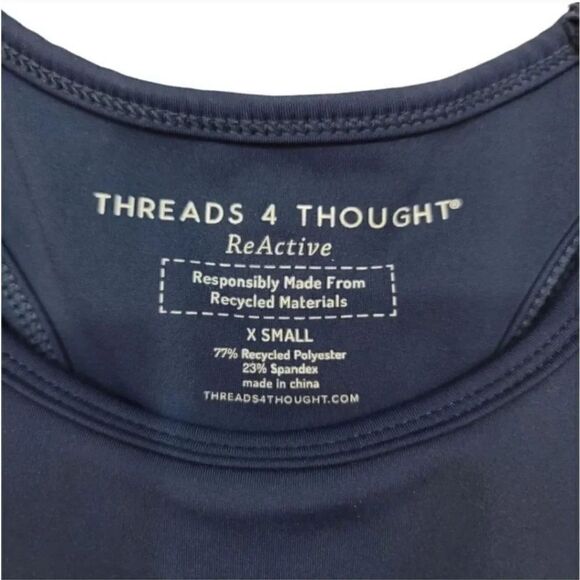 NEW Threads 4 Thought Core ReActive Racerback Sports Bra in Navy Blue Size XS - Picture 5 of 10